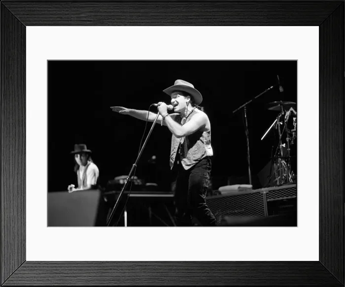 Framed Print : Rock group U2 performing on stage at the National Exhibition Centre in Birmingham Framed Print : Rock group U2 performing on stage at the National Exhibition Centre in Birmingham