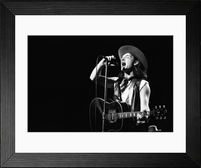 Framed Print : Rock group U2 performing on stage at the National Exhibition Centre in Birmingham Framed Print : Rock group U2 performing on stage at the National Exhibition Centre in Birmingham