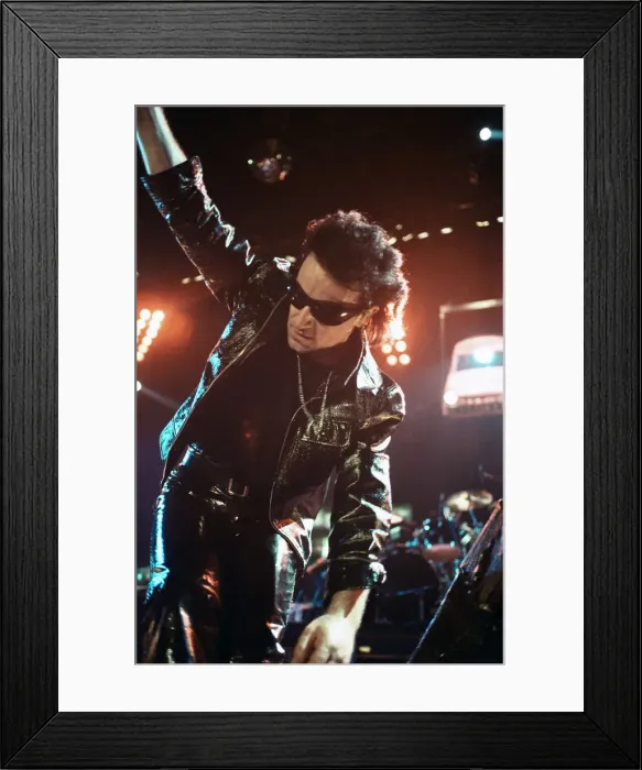 Framed Print : Rock group U2 performing on stage at the National Exhibition Centre in Birmingham