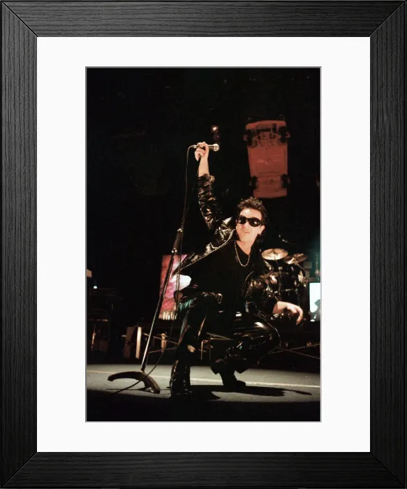 Framed Print : Rock group U2 performing on stage at the National Exhibition Centre in Birmingham Framed Print : Rock group U2 performing on stage at the National Exhibition Centre in Birmingham