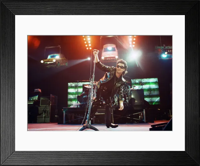 Framed Print : Rock group U2 performing on stage at the National Exhibition Centre in Birmingham Framed Print : Rock group U2 performing on stage at the National Exhibition Centre in Birmingham