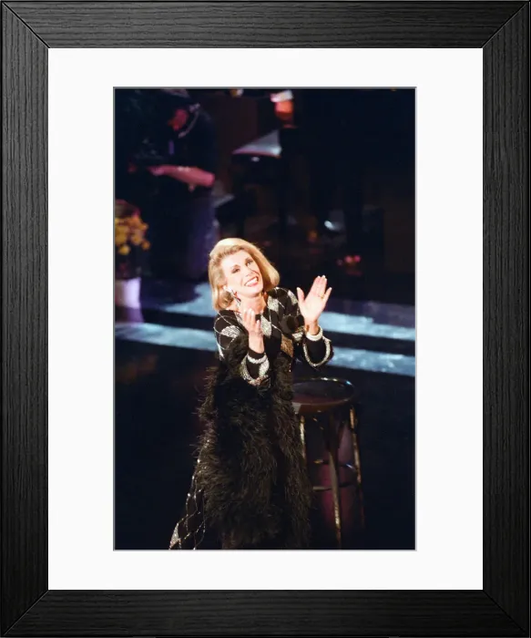 Framed Print : American Comedian Joan Rivers on stage, 7th June 1992 Framed Print : American Comedian Joan Rivers on stage, 7th June 1992