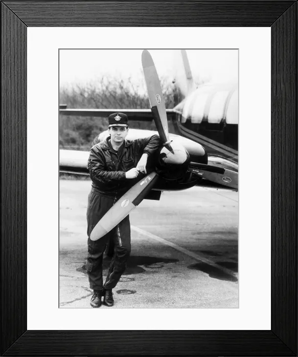 Framed Print : Gary Numan Feb 1982 pop satr poses beside his pride and joy a black Navajo