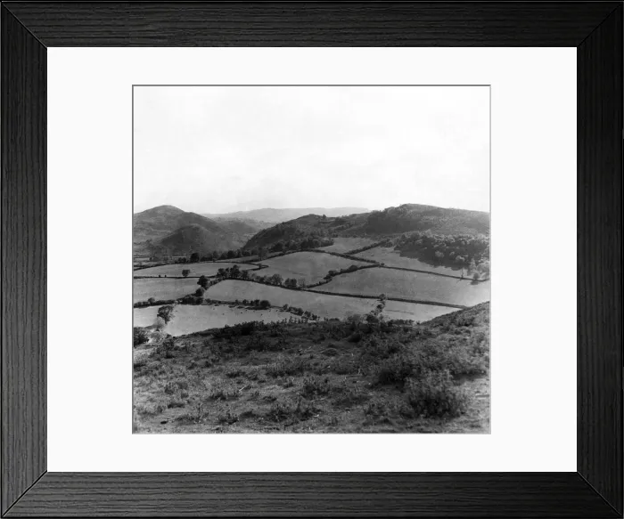 Framed Print : Offas Dyke is a large linear earthwork that roughly follows the current border