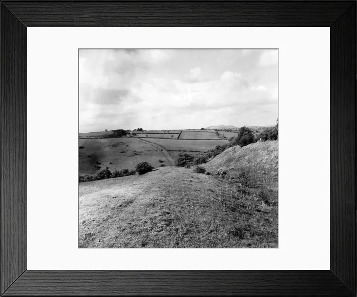 Framed Print : Offas Dyke is a large linear earthwork that roughly follows the current border Framed Print : Offas Dyke is a large linear earthwork that roughly follows the current border