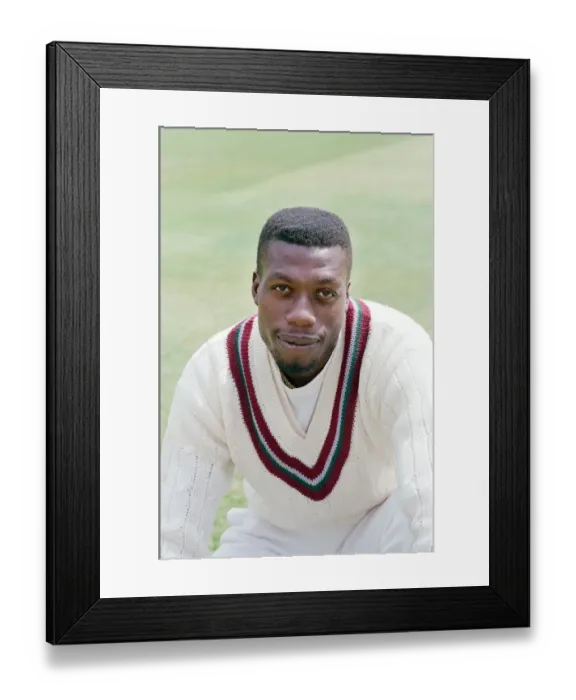 Framed Print : Portrait of West Indian bowler Curtly Ambrose. 10th May 1991 Framed Print : Portrait of West Indian bowler Curtly Ambrose. 10th May 1991