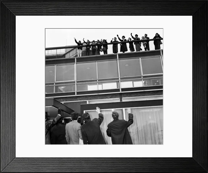 Framed Print : The English pop rock group, Dave Clark Five at an airport leaving for America Framed Print : The English pop rock group, Dave Clark Five at an airport leaving for America