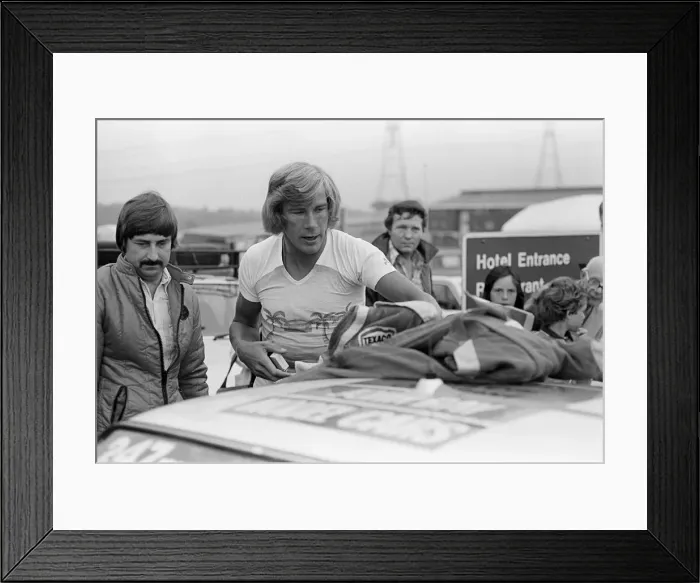 Framed Print : James Hunt, Motor Racing Driver, he is currently taking part in the Texaco Car Rally Framed Print : James Hunt, Motor Racing Driver, he is currently taking part in the Texaco Car Rally