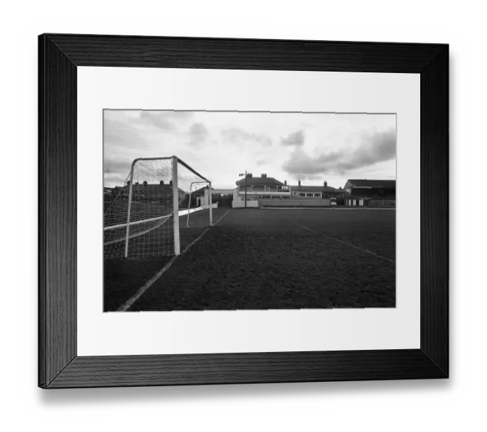 Framed Print : The Wrexham F. C ground with the public house The Turf in the background Framed Print : The Wrexham F. C ground with the public house The Turf in the background