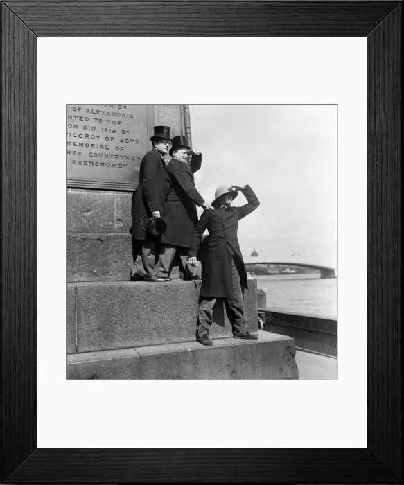 Framed Print : The Goons of BBC fame at Cleopatras Needle on the Embankment, London Framed Print : The Goons of BBC fame at Cleopatras Needle on the Embankment, London