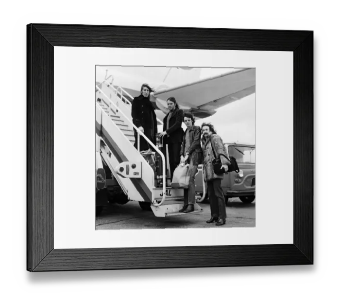 Framed Print : A Japan Air DC-8 jet airliner has been chartered by the British progressive music group Framed Print : A Japan Air DC-8 jet airliner has been chartered by the British progressive music group