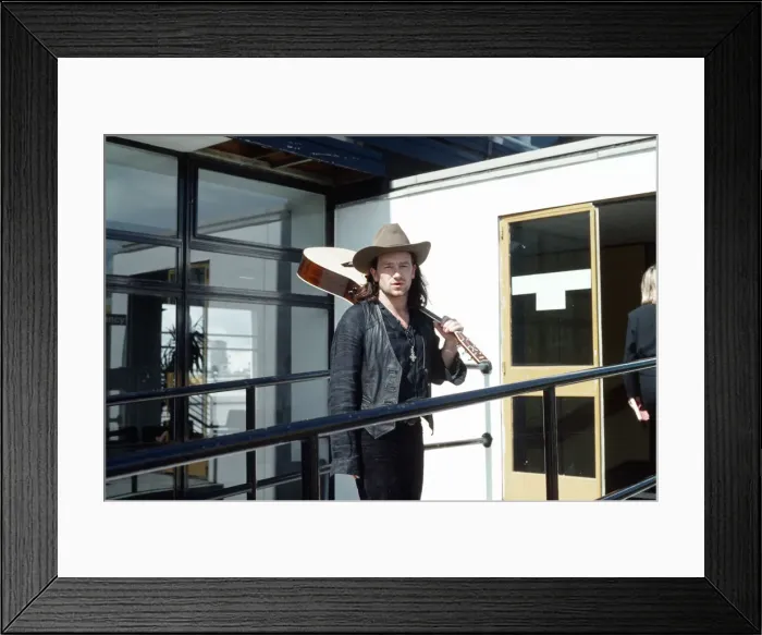 Framed Print : Bono, lead singer of Irish Rock group U2, pictured upon arrival in Glasgow Framed Print : Bono, lead singer of Irish Rock group U2, pictured upon arrival in Glasgow
