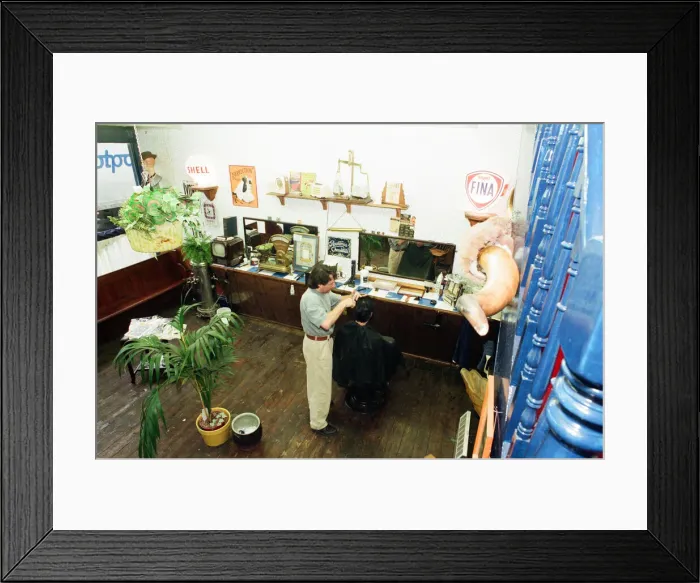 Framed Print : Its a case of shaving close to the bone as Redcar demon barber Mike Forbes gets to Framed Print : Its a case of shaving close to the bone as Redcar demon barber Mike Forbes gets to