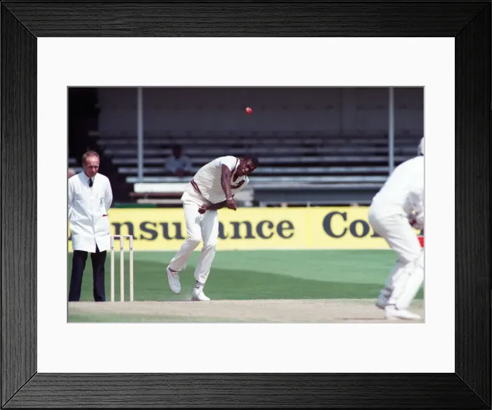 Framed Print : The Wisden Trophy - 1st Test, England V West Indies. West Indian bowler Curtly Ambrose Framed Print : The Wisden Trophy - 1st Test, England V West Indies. West Indian bowler Curtly Ambrose