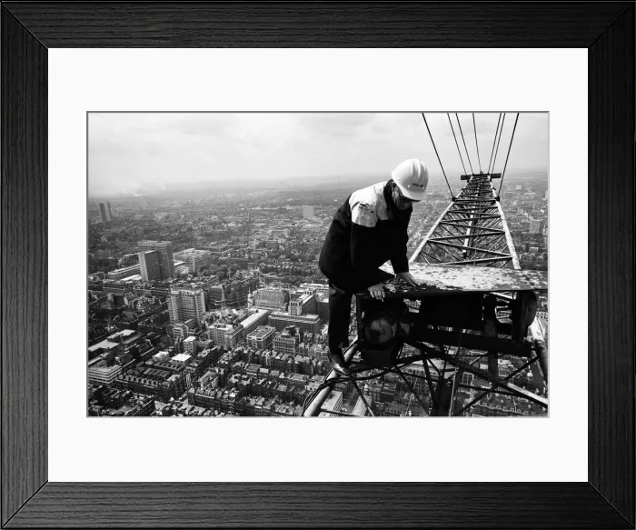 Framed Print : Construction of the GPO Tower, London. 15th July 1964 Framed Print : Construction of the GPO Tower, London. 15th July 1964