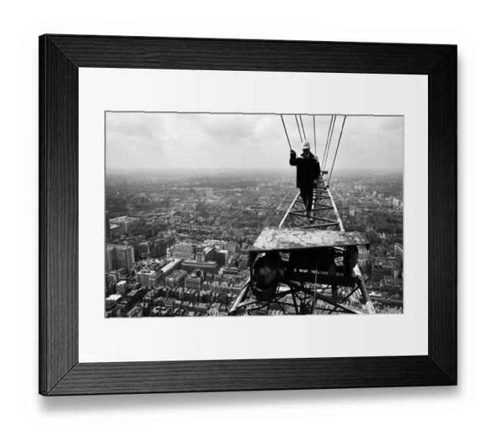 Framed Print : Construction of the GPO Tower, London. 15th July 1964 Framed Print : Construction of the GPO Tower, London. 15th July 1964