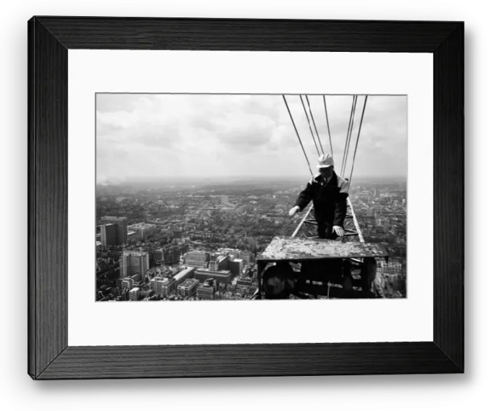 Framed Print : Construction of the GPO Tower, London. 15th July 1964 Framed Print : Construction of the GPO Tower, London. 15th July 1964