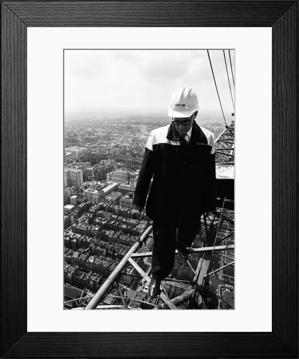 Framed Print : Construction of the GPO Tower, London. 15th July 1964 Framed Print : Construction of the GPO Tower, London. 15th July 1964
