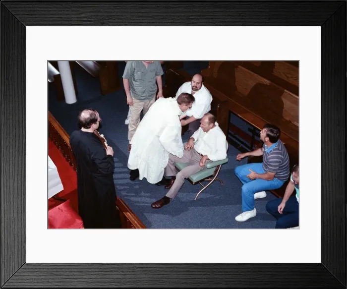 Framed Print : William Ramsey from Southend-on-Sea in the UK being exorcised by Bishop Robert McKenna Framed Print : William Ramsey from Southend-on-Sea in the UK being exorcised by Bishop Robert McKenna