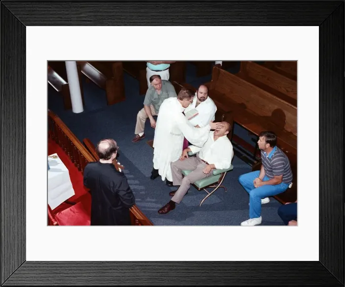 Framed Print : William Ramsey from Southend-on-Sea in the UK being exorcised by Bishop Robert McKenna Framed Print : William Ramsey from Southend-on-Sea in the UK being exorcised by Bishop Robert McKenna