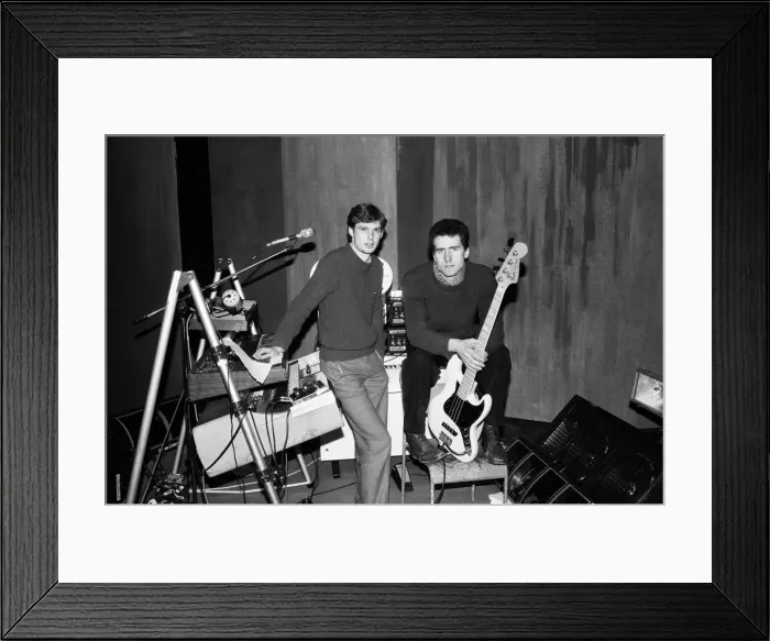 Framed Print : Andy McCluskey and Paul Humphreys (on keyboards) of the band Orchesteral Manouevers In Framed Print : Andy McCluskey and Paul Humphreys (on keyboards) of the band Orchesteral Manouevers In