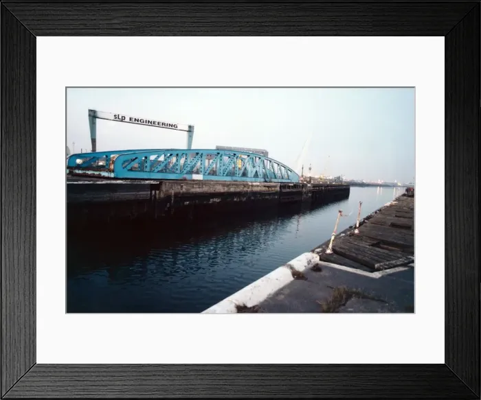 Framed Print : The swing bridge behind the Cellnet Riverside Stadium. 28th February 1996 Framed Print : The swing bridge behind the Cellnet Riverside Stadium. 28th February 1996