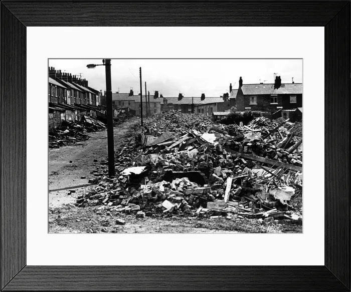 Framed Print : Some streets being demolished in Carlin How in a clearance area earmarked by Langbaurgh Framed Print : Some streets being demolished in Carlin How in a clearance area earmarked by Langbaurgh
