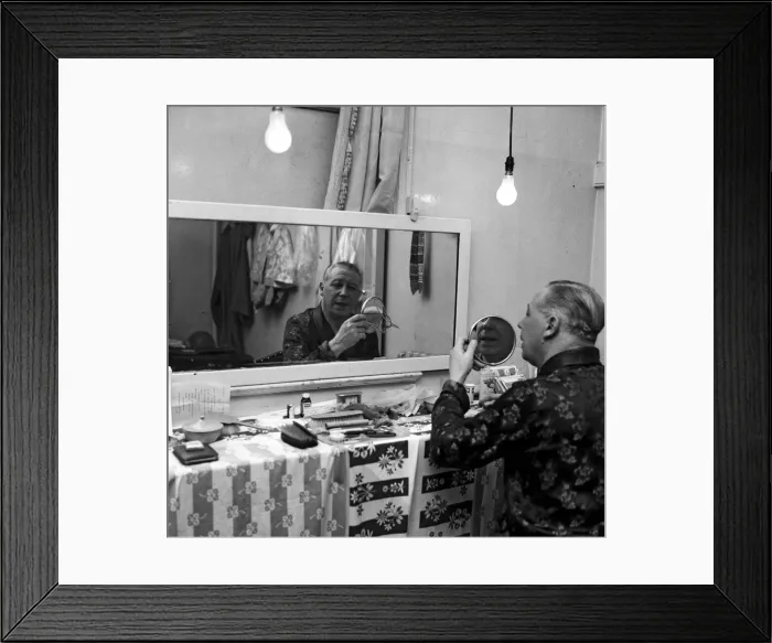Framed Print : The show must go on, says George Formby, appearing as Mr Wu in Aladdin Framed Print : The show must go on, says George Formby, appearing as Mr Wu in Aladdin