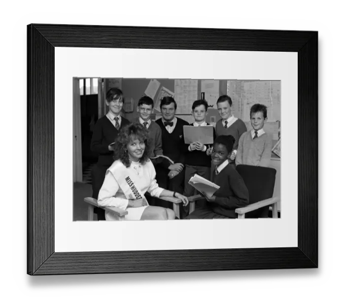 Framed Print : The lovely Miss Examiner Kathryn Hey, turned the clock back - for a team of Framed Print : The lovely Miss Examiner Kathryn Hey, turned the clock back - for a team of
