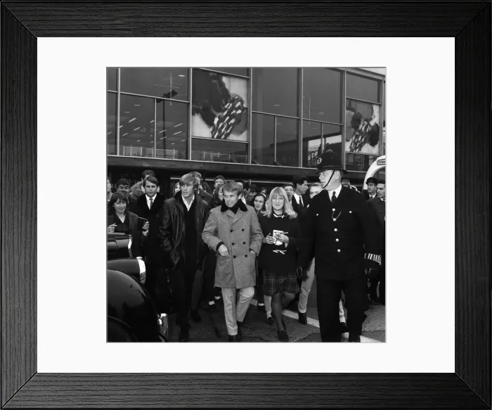 Framed Print : The Beach Boys arrived at London airport. Their recording of I Get Around