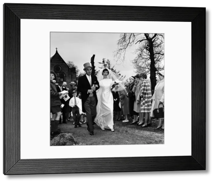 Framed Print : The wedding of comedian Spike Milligan to Pat Ridgeway. The wedding was held at Crag Wood Framed Print : The wedding of comedian Spike Milligan to Pat Ridgeway. The wedding was held at Crag Wood
