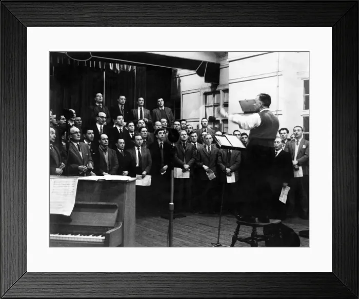 Framed Print : Male Choir 1963. With the natural discipline of well groomed singers members of Framed Print : Male Choir 1963. With the natural discipline of well groomed singers members of