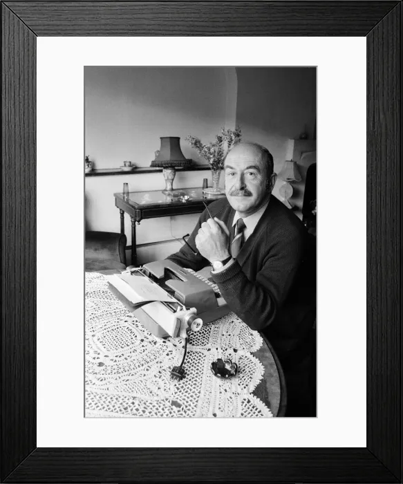 Framed Print : Comedy script writer Talbot Rothwell at work in his Fulking, Sussex, home Framed Print : Comedy script writer Talbot Rothwell at work in his Fulking, Sussex, home