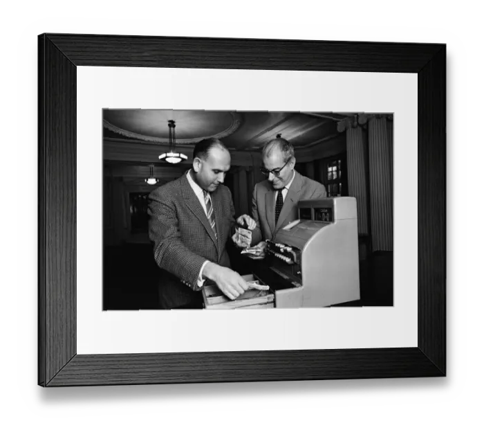 Framed Print : Director Gerald Thomas (left) and Producer Peter Rogers. 9th December 1964 Framed Print : Director Gerald Thomas (left) and Producer Peter Rogers. 9th December 1964