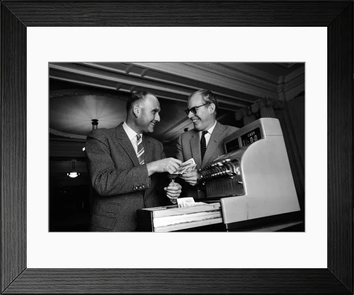 Framed Print : Director Gerald Thomas (left) and Producer Peter Rogers. 9th December 1964 Framed Print : Director Gerald Thomas (left) and Producer Peter Rogers. 9th December 1964
