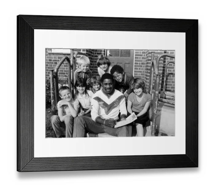 Framed Print : A popular visitor to Braken Hall Community Centre was rugby league star Henderson Gill Framed Print : A popular visitor to Braken Hall Community Centre was rugby league star Henderson Gill