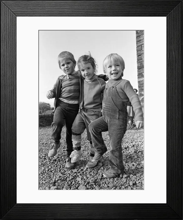 Framed Print : Ready for the off - these youngsters were among 30 children who went on a sponsored walk Framed Print : Ready for the off - these youngsters were among 30 children who went on a sponsored walk