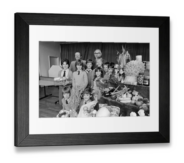 Framed Print : Harvest festival guests the Rev Graham Whitcroft, Vicar of Lepton (left) Framed Print : Harvest festival guests the Rev Graham Whitcroft, Vicar of Lepton (left)