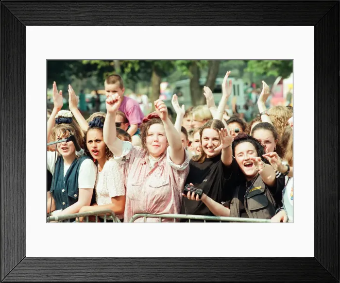 Framed Print : Fans of Peter Andre, cheer as he performs at Fun Day, Stewart Park, Marton, Middlesbrough Framed Print : Fans of Peter Andre, cheer as he performs at Fun Day, Stewart Park, Marton, Middlesbrough