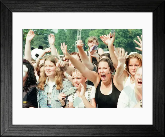Framed Print : Fans of Peter Andre, cheer as he performs at Fun Day, Stewart Park, Marton, Middlesbrough Framed Print : Fans of Peter Andre, cheer as he performs at Fun Day, Stewart Park, Marton, Middlesbrough