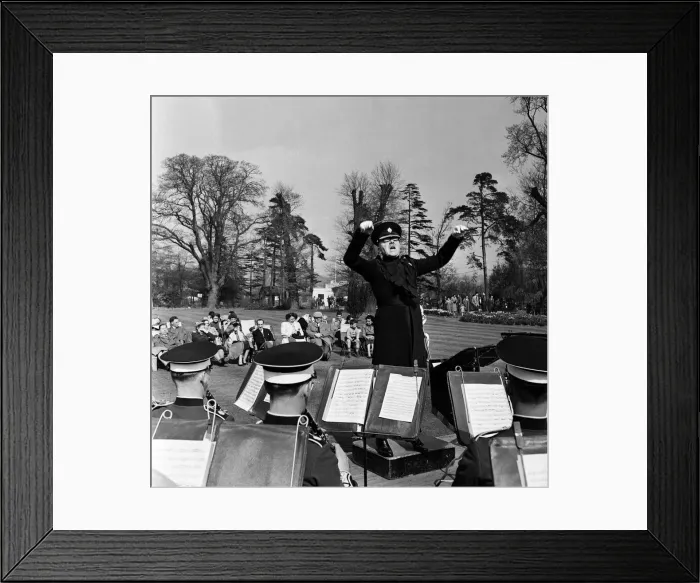 Framed Print : Listening to the band... Its an old British custom Framed Print : Listening to the band... Its an old British custom