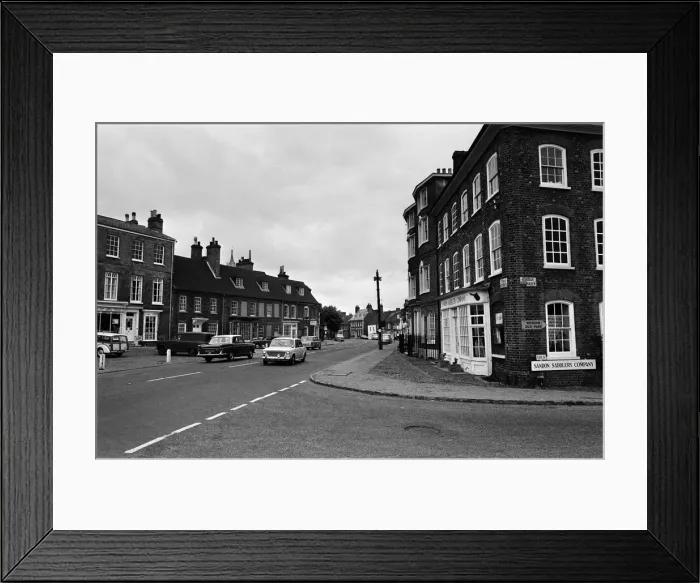 Framed Print : High Street, Woburn Village, Bedfordshire. 24th July 1968 Framed Print : High Street, Woburn Village, Bedfordshire. 24th July 1968