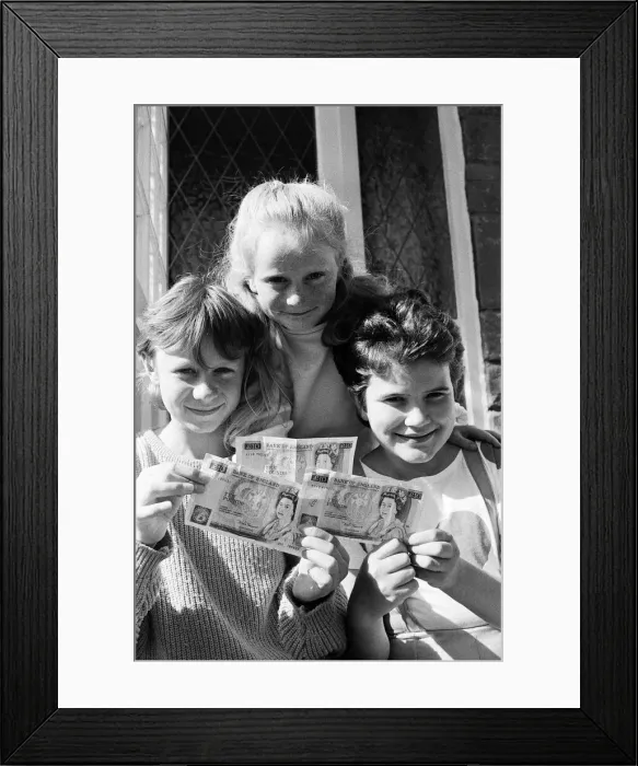 Framed Print : Money raising at Meltham... These three youngsters from the village have raised £ Framed Print : Money raising at Meltham... These three youngsters from the village have raised £
