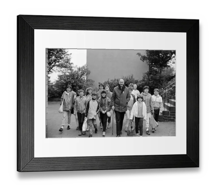 Framed Print : Bishop David Konstant, Roman Catholic Bishop of Leeds, heads a group of walkers on an Framed Print : Bishop David Konstant, Roman Catholic Bishop of Leeds, heads a group of walkers on an