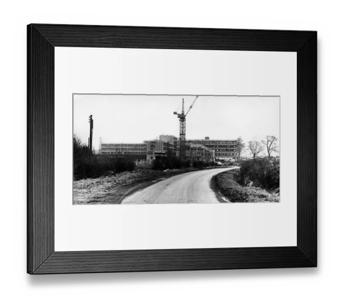 Framed Print : The changing face of the countryside near Gibbet Hill as new buildings for the University Framed Print : The changing face of the countryside near Gibbet Hill as new buildings for the University