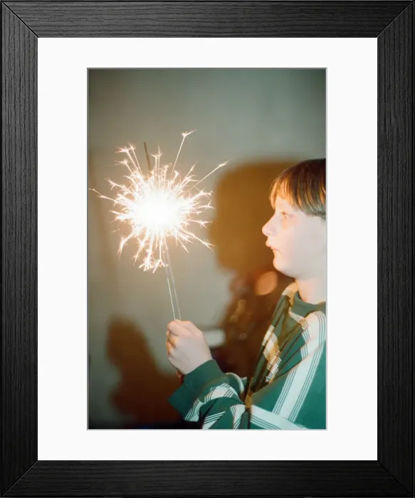 Framed Print : Teenage boy with Fireworks, 28th October 1994 Framed Print : Teenage boy with Fireworks, 28th October 1994