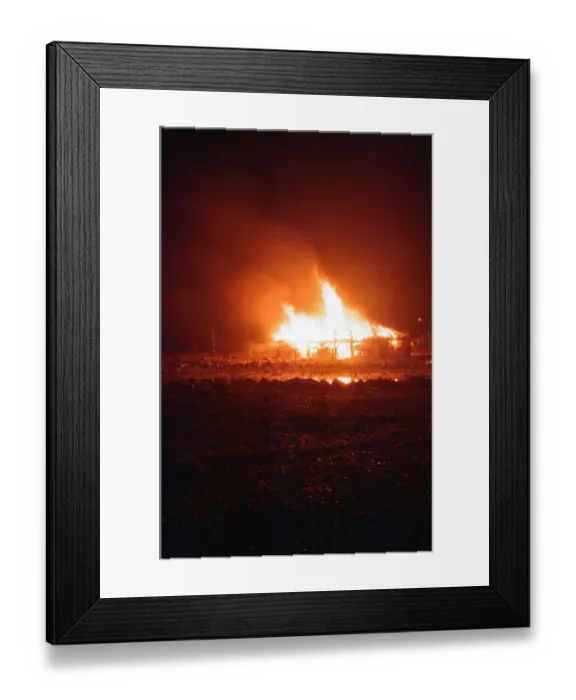 Framed Print : Bonfire Night, Skinningrove, North Yorkshire, England, 5th November 1994