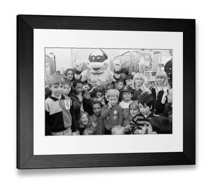 Framed Print : Pizza-loving teenage mutant turtle hero Donatello paid a visit to Huddersfield