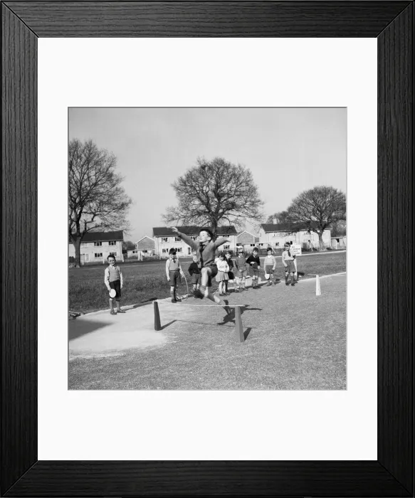 Framed Print : Children at school during the warm weather. 13th March 1954