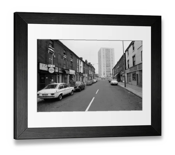 Framed Print : Street Scene, Ladywood, Birmingham, 15th August 1977
